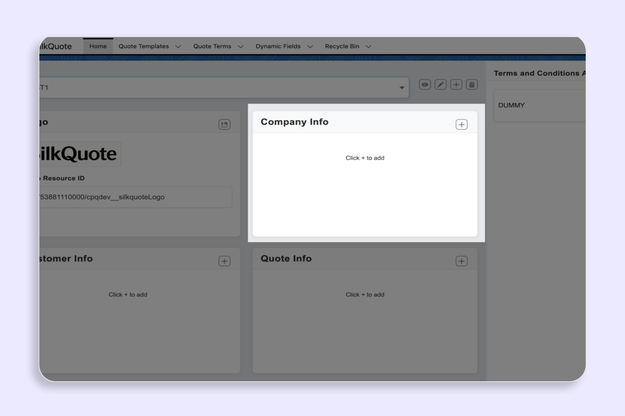 Configure Template Sections & Fields